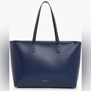 Mansur Gavriel Small Zip Top Saffiano Leather Shoulder Tote Blue NWT $545 MSRP